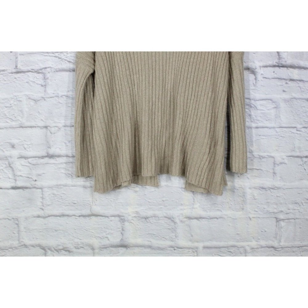 Wooden Ships Beige Ribbed Knit Open Front Cardigan Sweater Size S/M - Picture 7 of 8